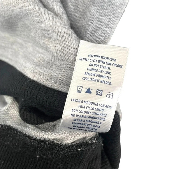 Splendid Heathered Star Pattern Ringer Crewneck in Grey/Black Size M - Picture 7 of 12